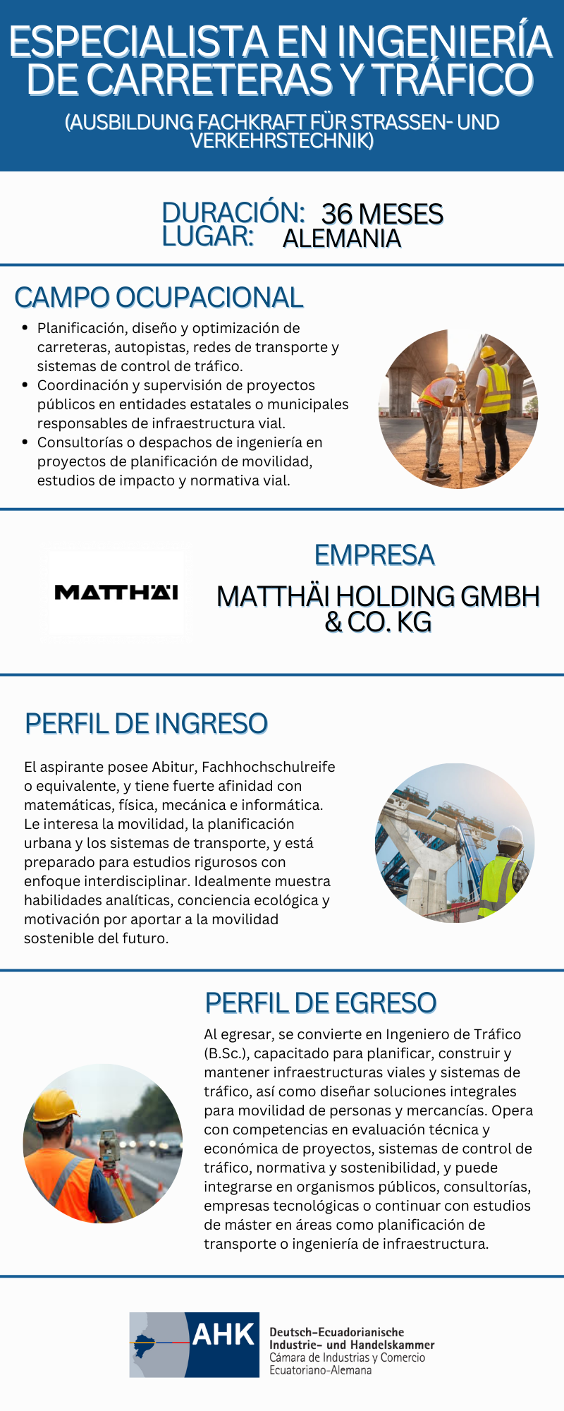Especialista en ingeniería de carreteras y tráfico