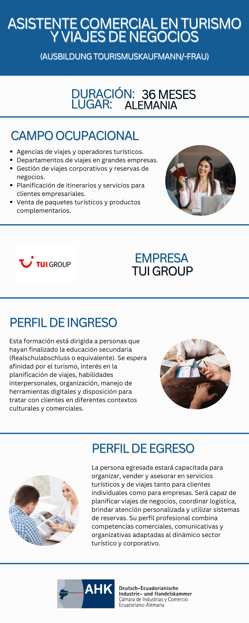 Asistente comercial en turismo y viajes de negocios